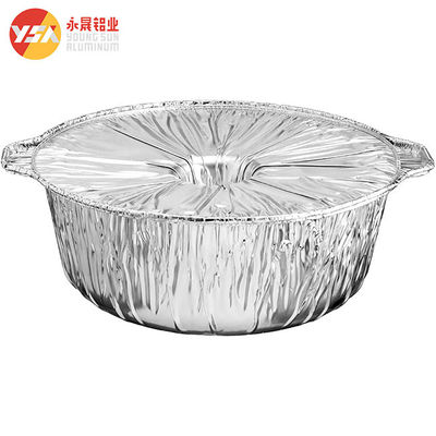 ODM Jednorazowy garnek z folii aluminiowej z pokrywą z folii aluminiowej 255*91mm 2200ml 75oz