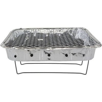 Jednorazowe narzędzia do grilla na pikniku na świeżym powietrzu folia grillowa Aluminiowa tablica grillowa Aluminiowa siatka drukowa Aluminiowy uchwyt
