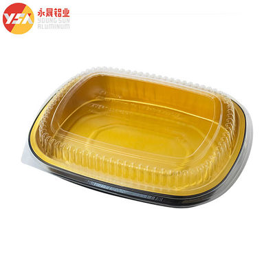 16oz Smoothwall Czarny i złoty Mini Oblong Foil Take-Out Pan Z Kupolą